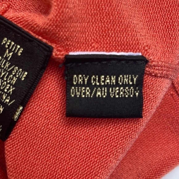 DANA Buchman Sweater Bright Coral Sleeveless V-Neck Silk Blend Petite Medium - Picture 8 of 11